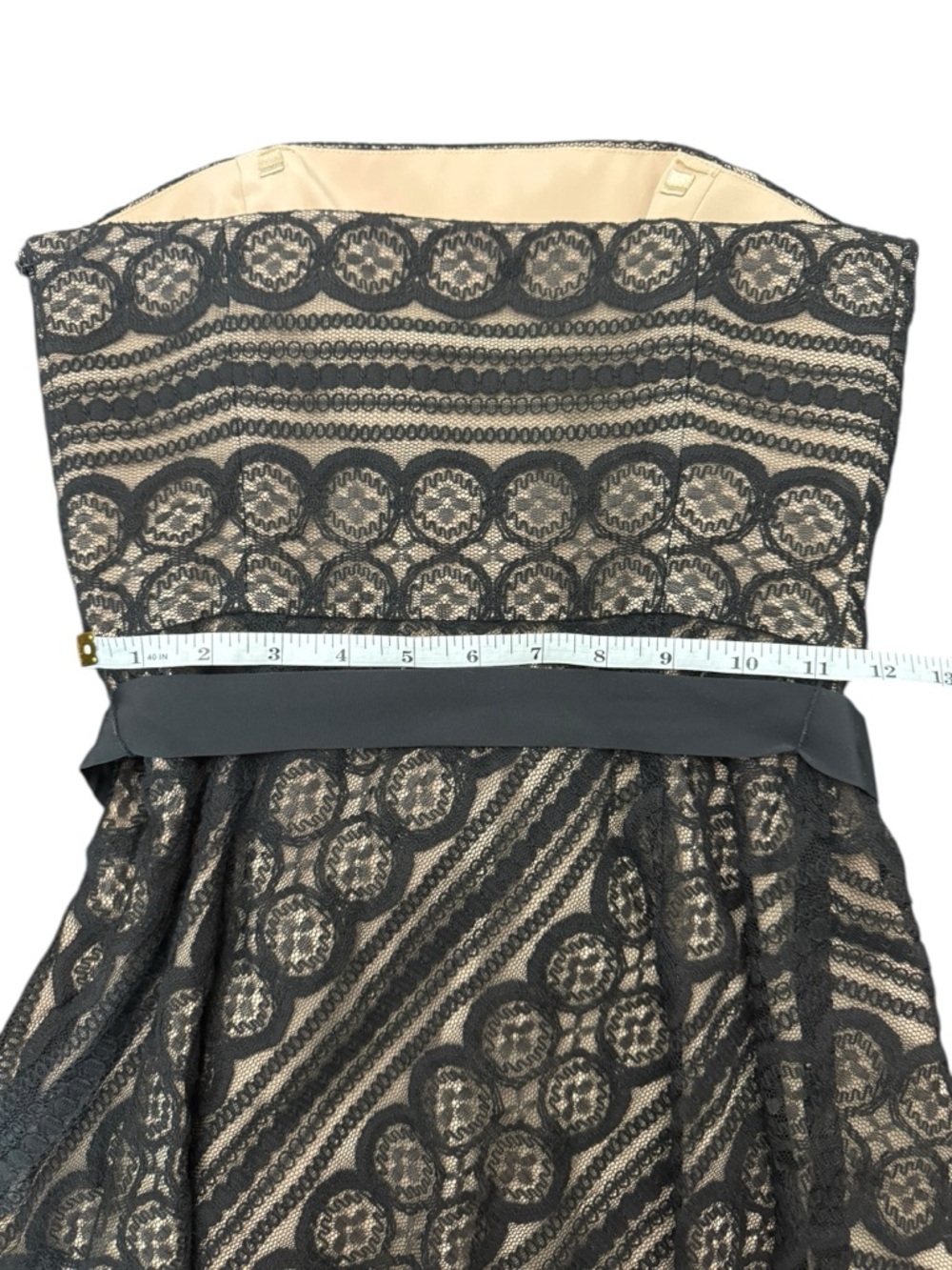 Ann Taylor LOFT Black Lace Strapless Dress 0P Petite Cocktail - Picture 8 of 9